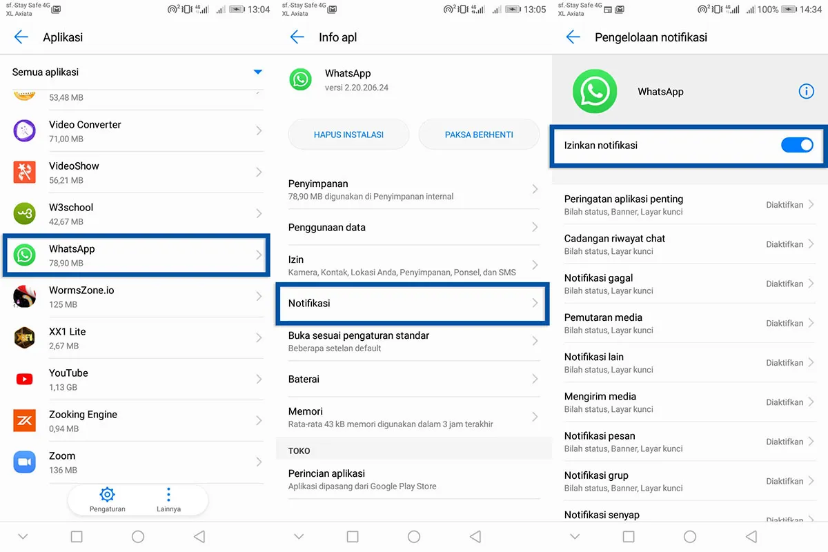 1 Mematikan semua notifikasi WhatsApp