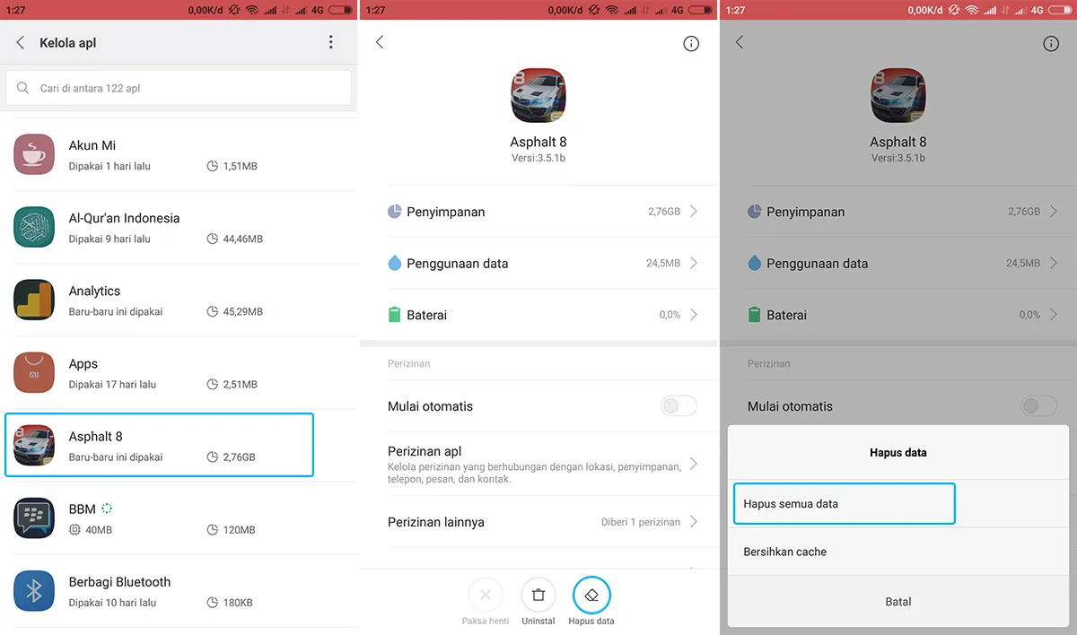 Bersihkan Data Asphalt 8