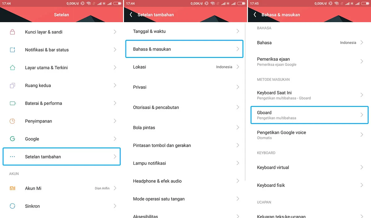 Memblokir Kata Tak Pantas Gboard