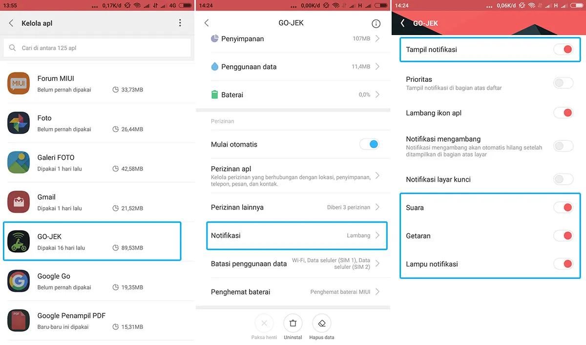 Perizinan Notifikasi Pada Aplikasi GOJEK