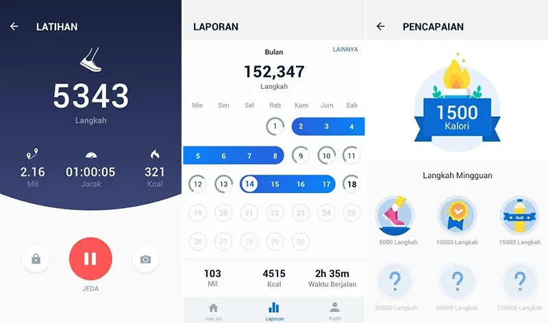 Pedometer - Hitung Langkah Gratis & Bakar Kalori