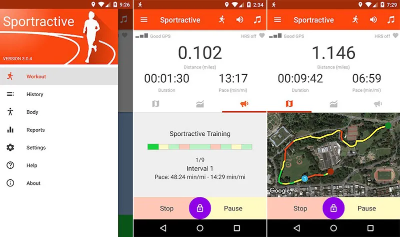 Sportractive GPS Running Cycling Distance Tracker