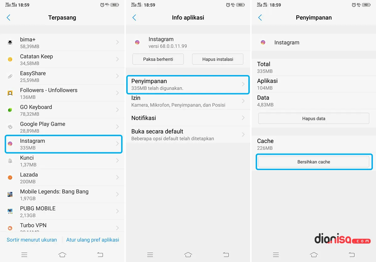 Hapus Cache Aplikasi VIVO