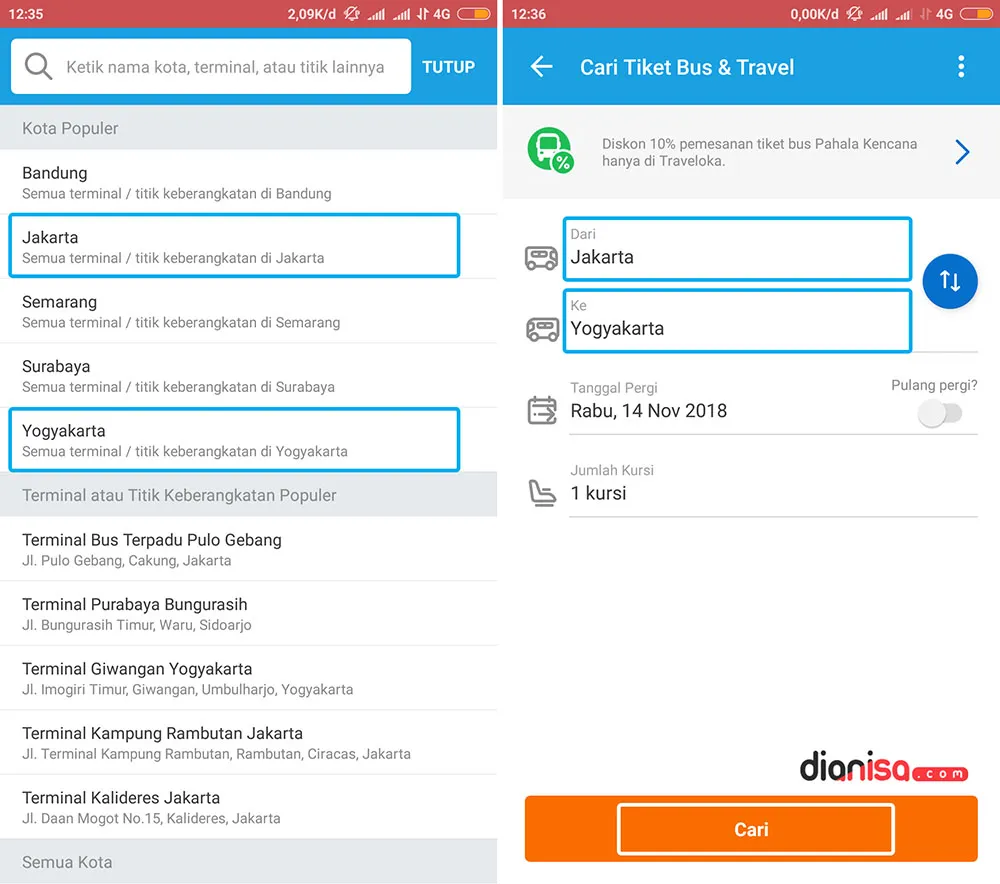 Pesan Tiket Bus Jakarta - Yogyakarta - Traveloka 2