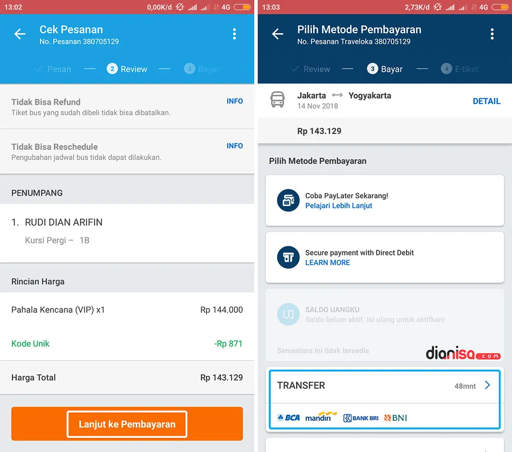 Transfer Pembayaran Tiket - Traveloka 6
