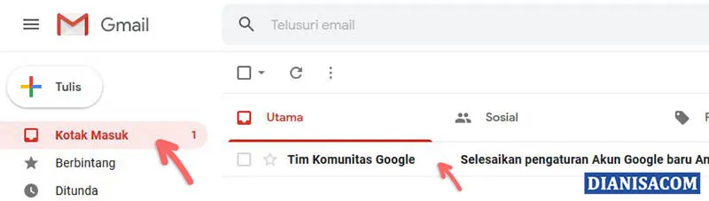 1. Membuka Email Masuk