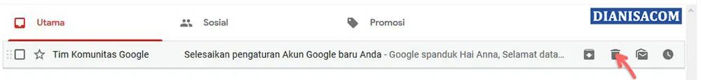 1. Menghapus Pesan Email