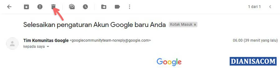 2. Menghapus Email Gmail