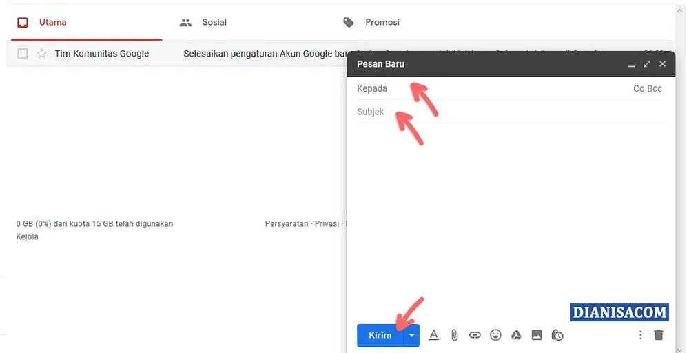2. Mengirim Pesan Email Gmail