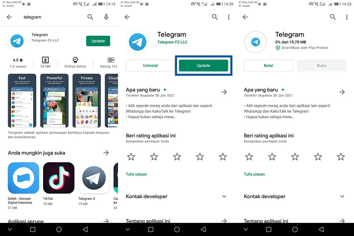 Update Aplikasi Telegram
