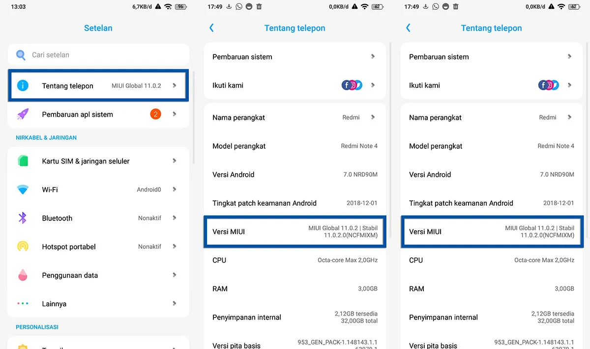 Aktifkan Opsi Pengembang