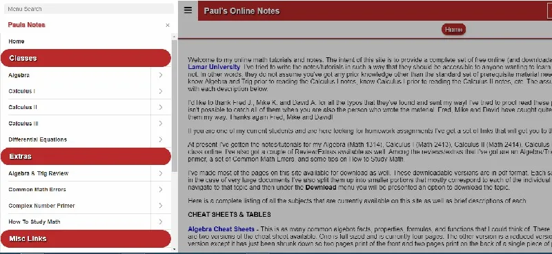 Pauls Online Math