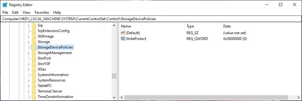 Akses Folder StorageDevicePolicies