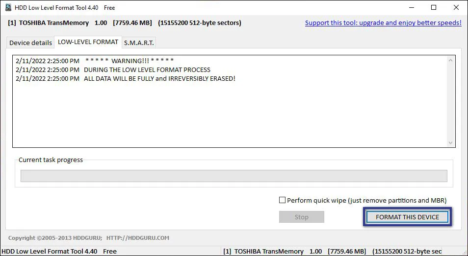 HDD Low Level Format Tool