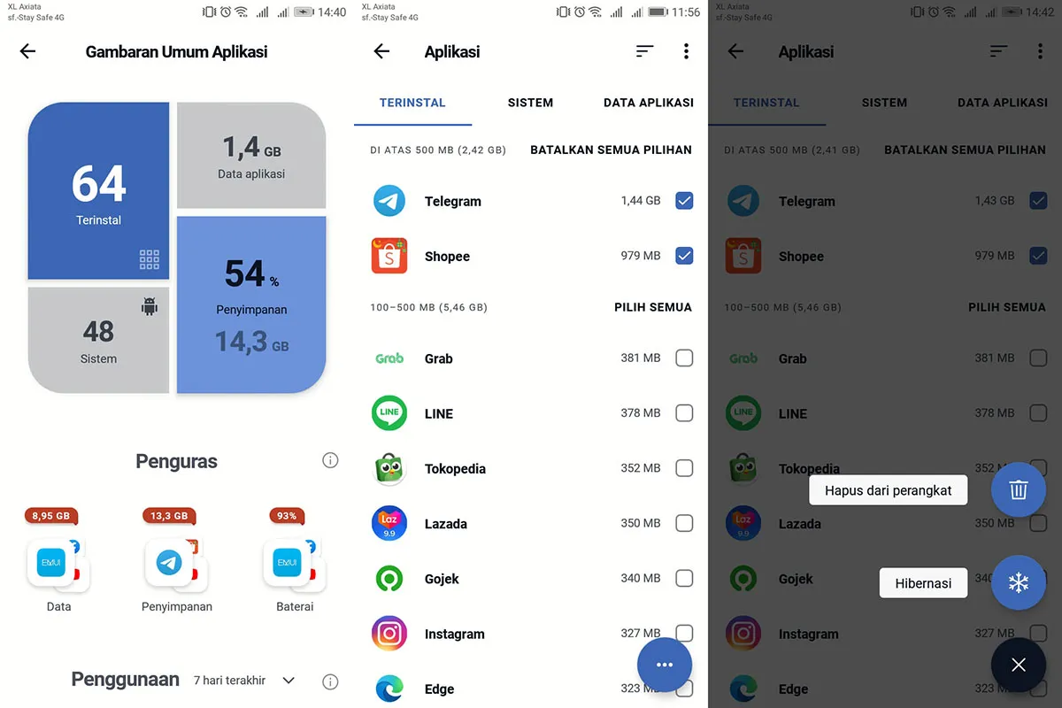 Menghapus aplikasi Android lewat CCleaner