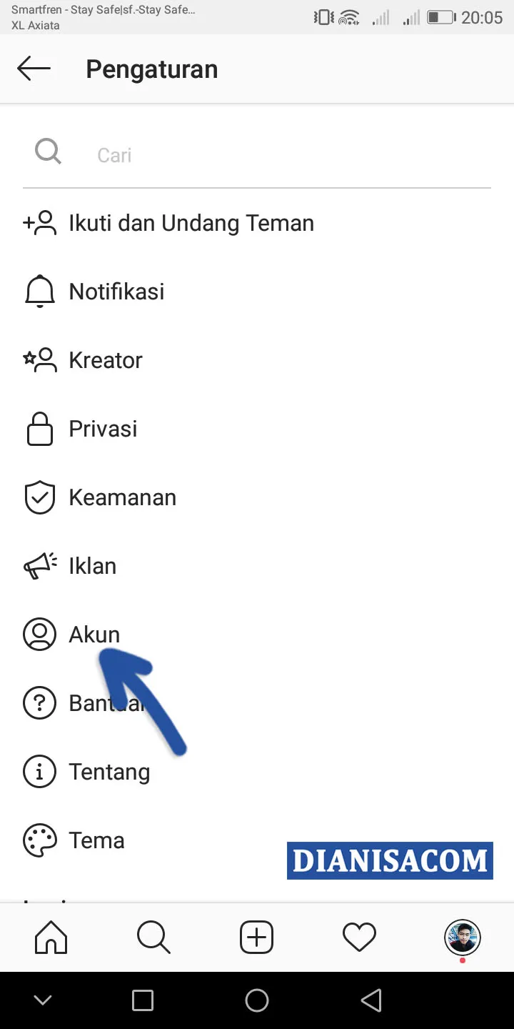 2 Masuk Fitur Akun Instagram