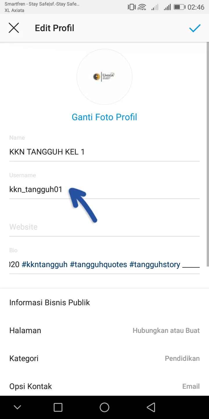 2 Mengubah Username Instagram