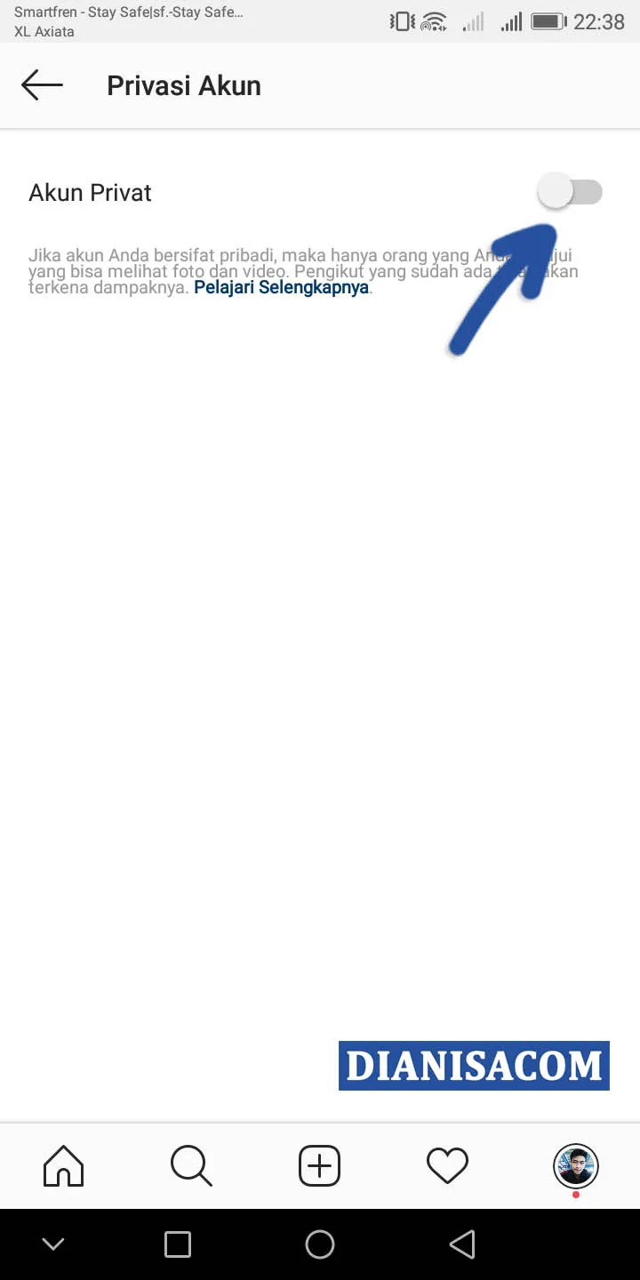 4 Aktifkan fitur Akun Privat Instagram