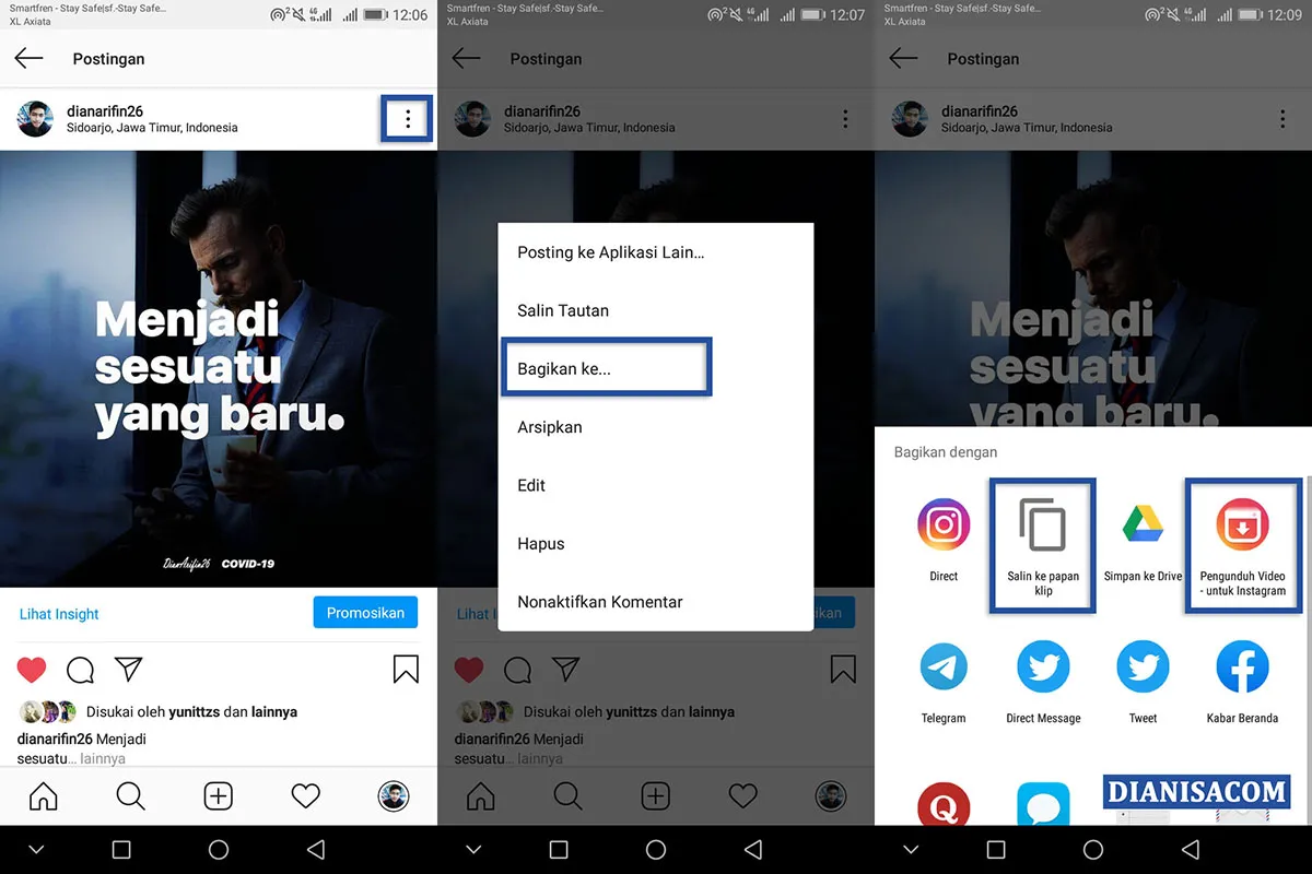 Bagikan URL Link Instagram