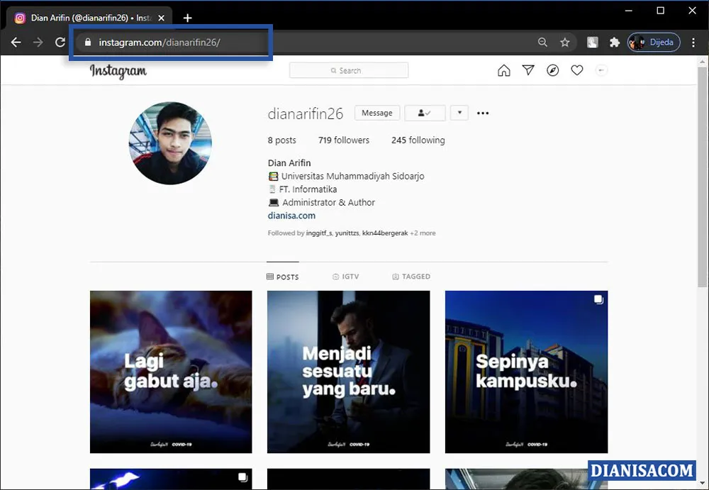 Cara Copy Link Profil Instagram