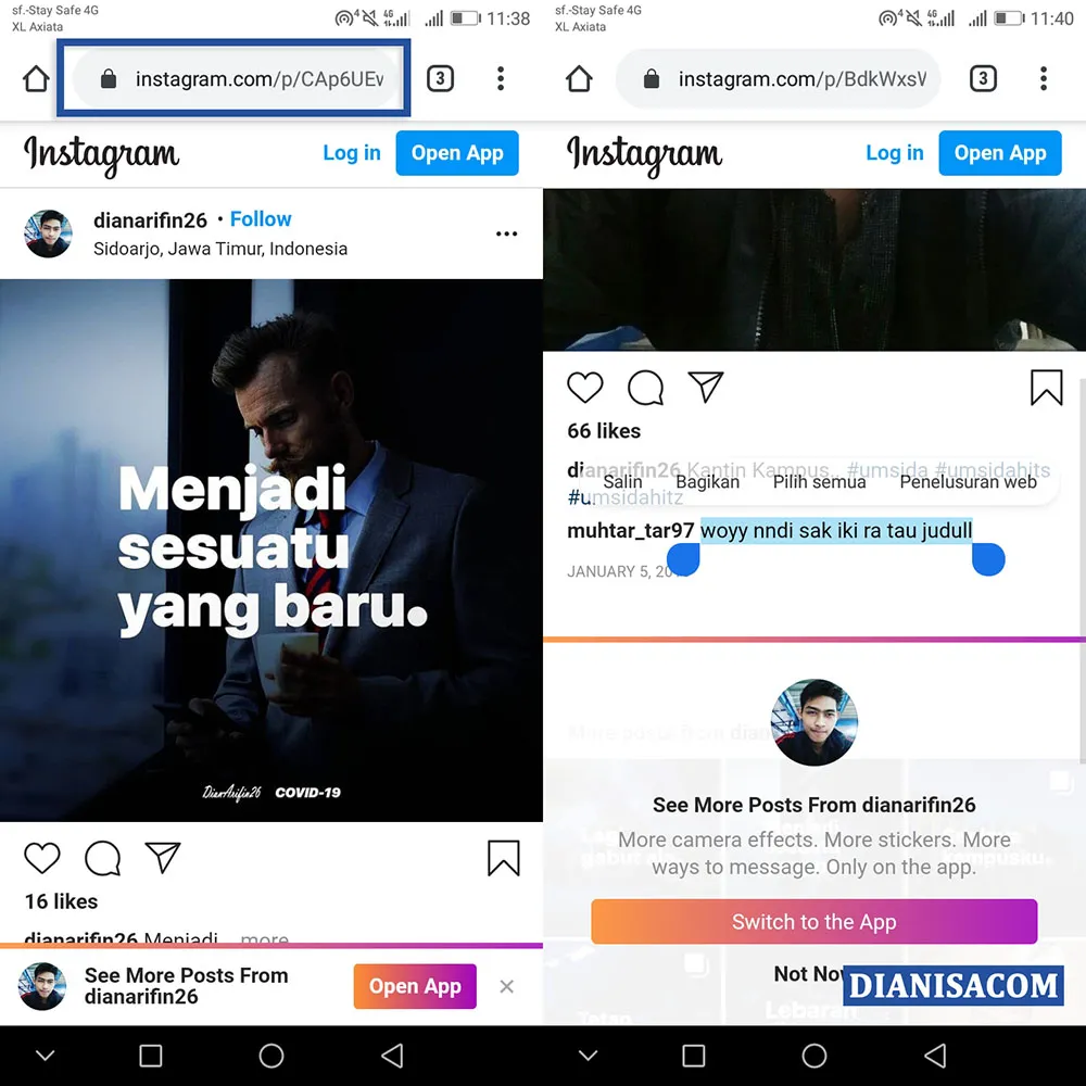 Copy Komentar Instagram