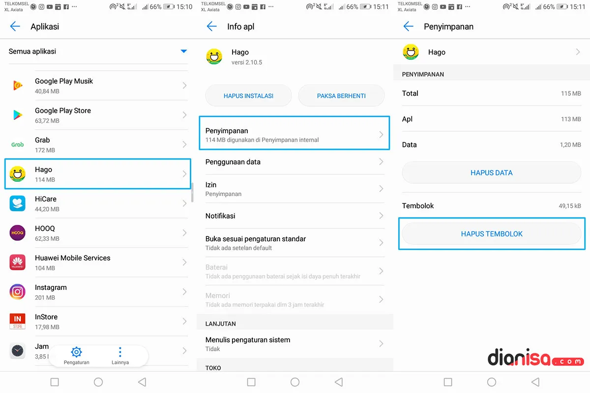 Hapus Cache Game HAGO