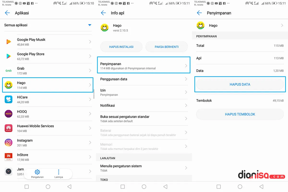 Hapus Data Game HAGO