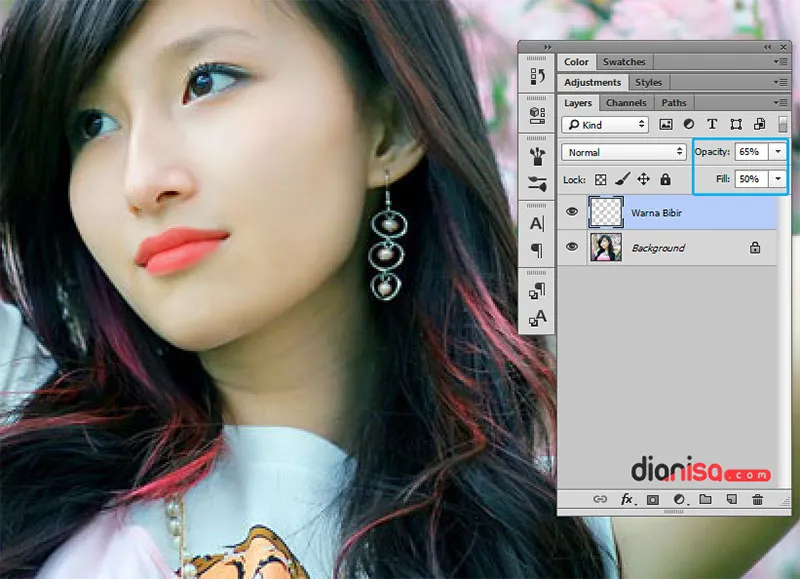 Merubah Warna Bibir Photoshop 3
