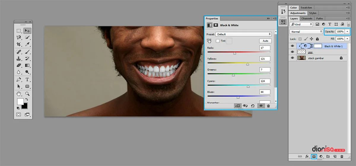 Trik Putihkan Gigi Photoshop 3