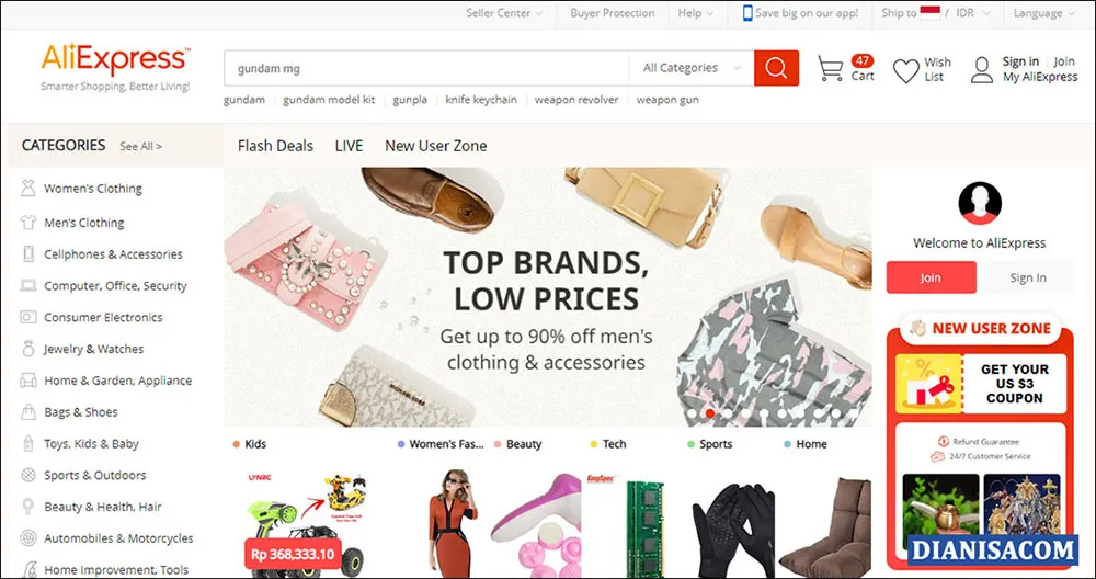 1 Cara Daftar Aliexpress