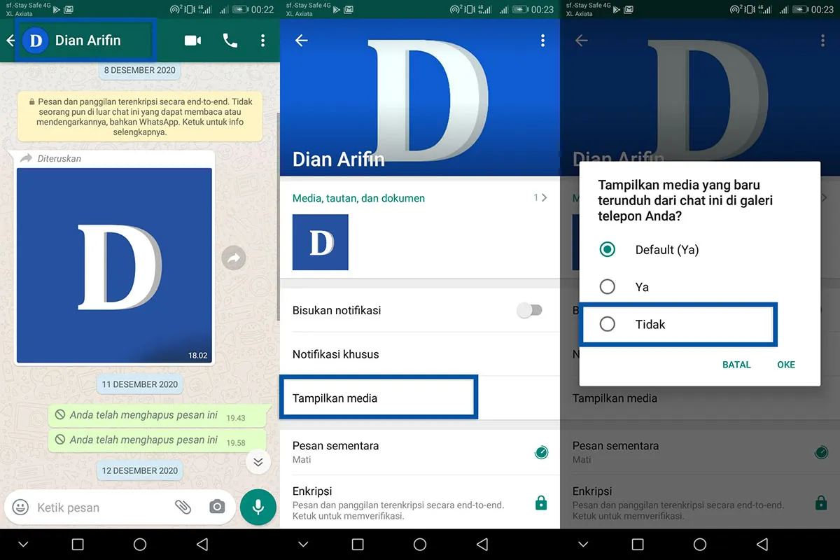 1 Menyembunyikan media dari Galeri WhatsApp