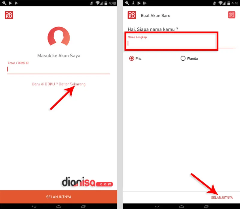 1. Cara Daftar Doku Wallet