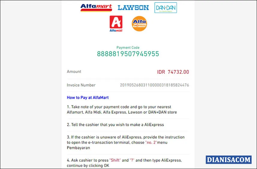 13 Code Pembayaran AliExpress