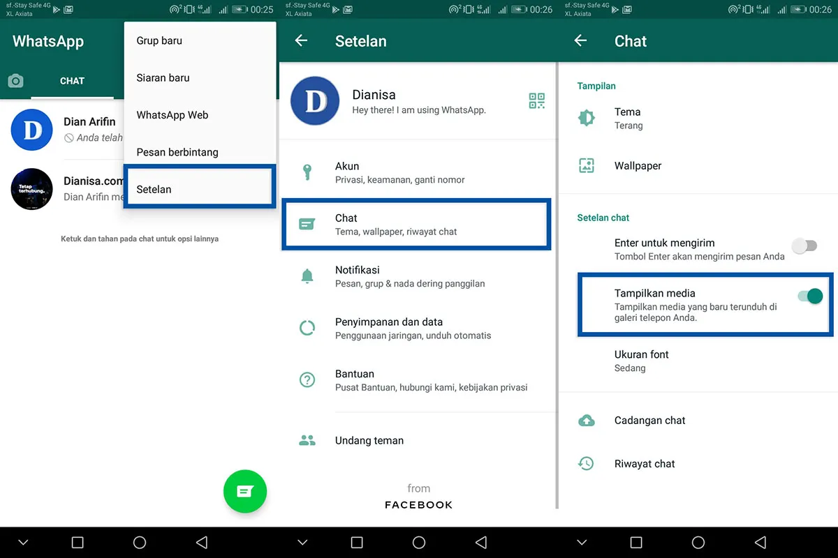 2 Menyembunyikan semua media dari Galeri WhatsApp