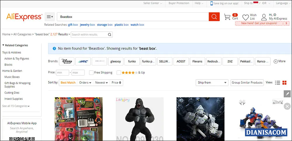 2 Pencarian AliExpress