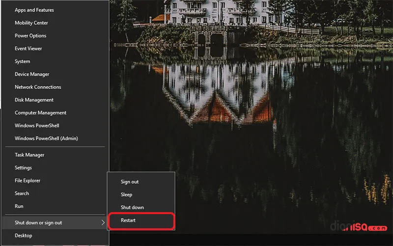2. Restart dari WinX
