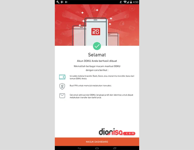 4. Membuat Akun Doku via Aplikasi