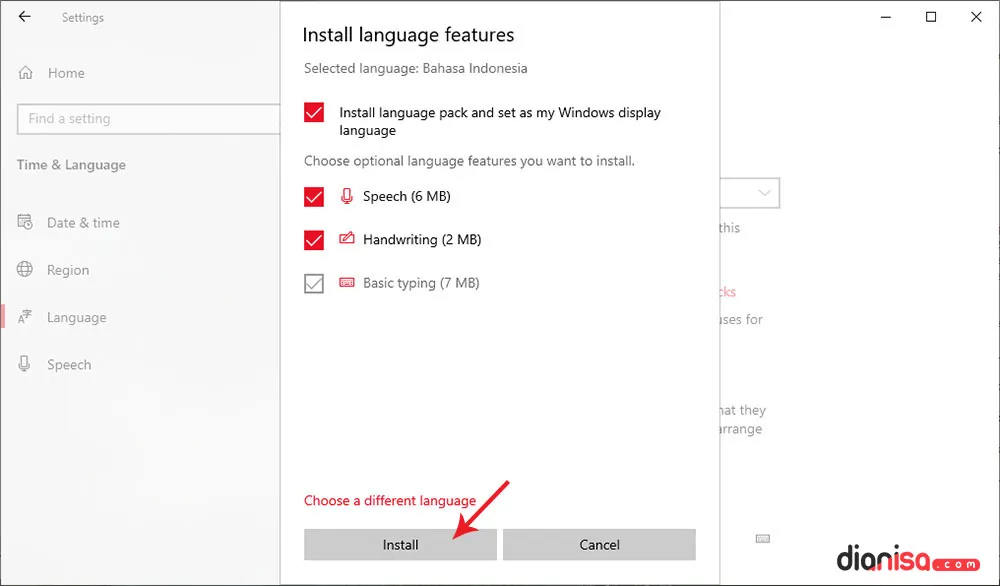 4. Mengganti Dengan Bahasa Indonesia Windows