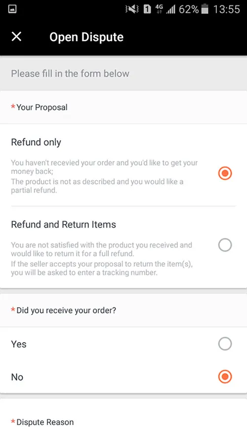 5. Pengembalian Data AliExpress