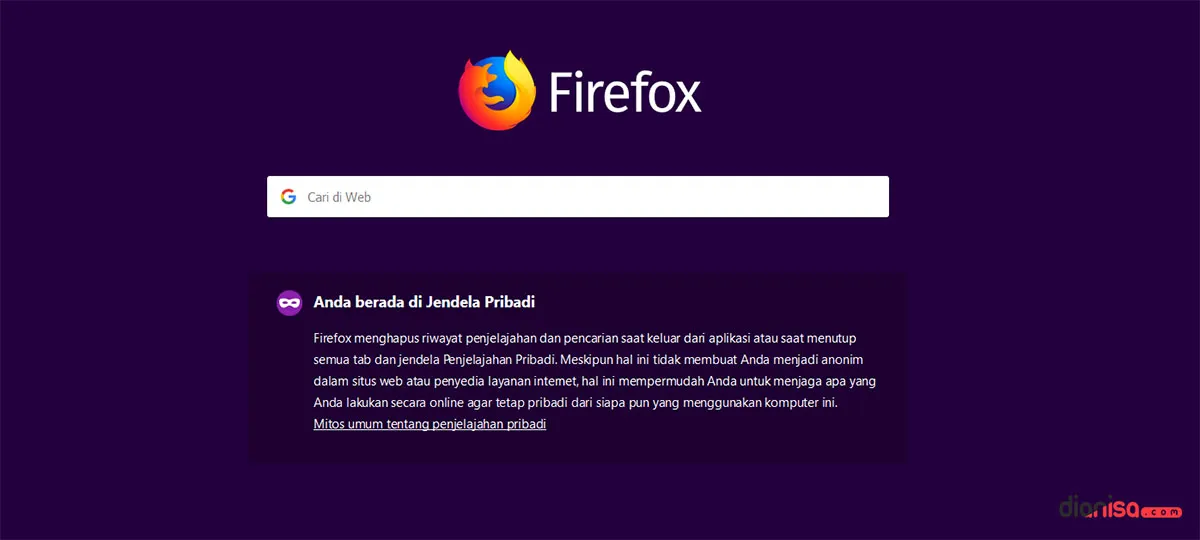 Jendela Pribadi Mozilla Firefox