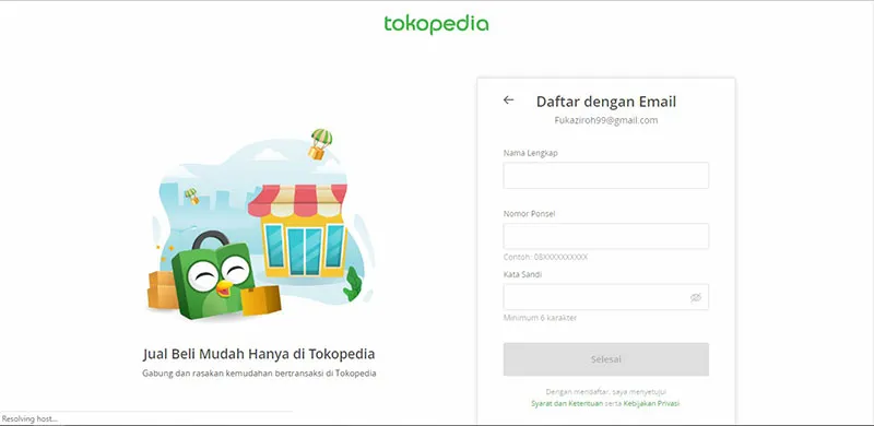 Mengisi Form Pendaftaran
