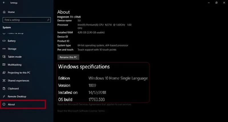 Spesifikasi Windows 10 Home Single Language