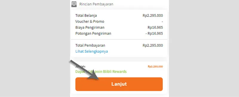 6. Rincian Pembayaran di Blibli