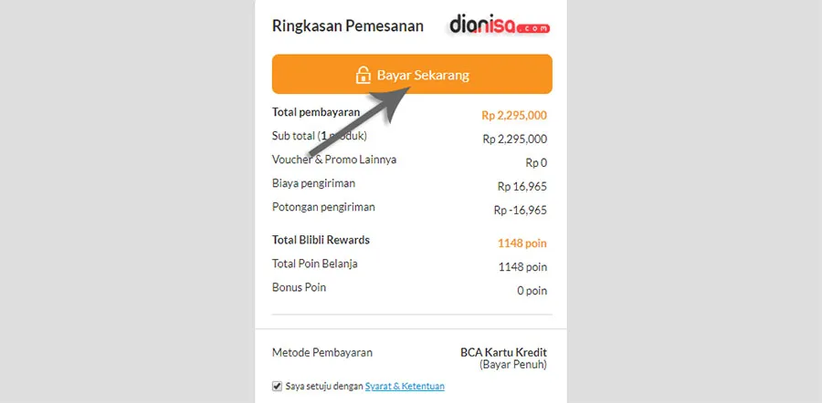 8. Belanja Barang di Blibli
