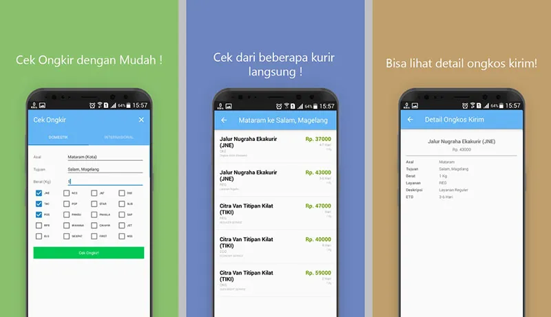 Cek Ongkir JNE, TIKI, POS