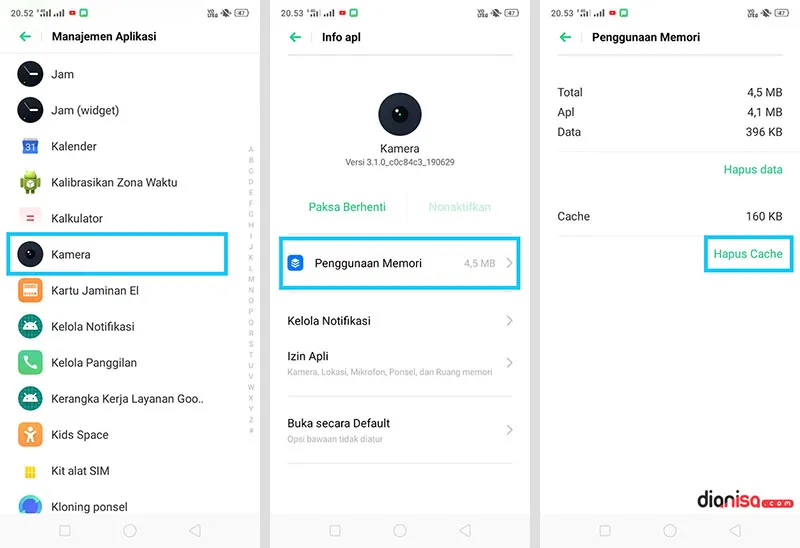 Hapus Cache Kamera Realme