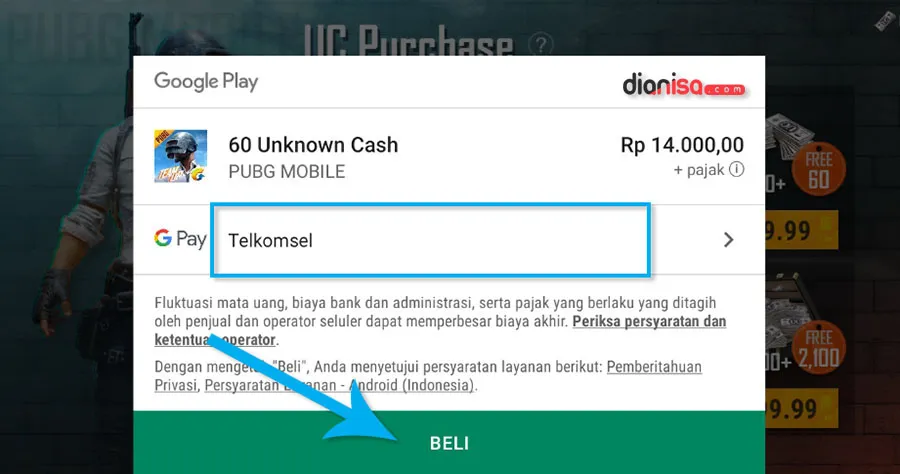 Top Up PUBG Mobile via Google Play