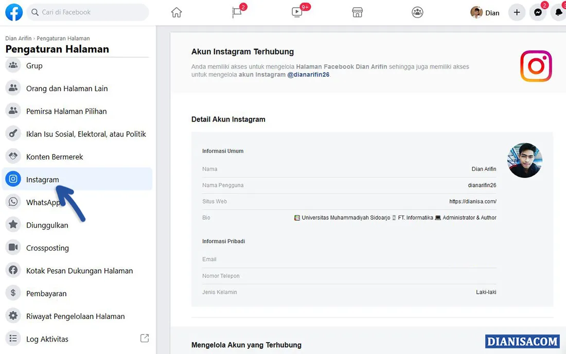 3 Akun Facebook Telah Terhubung Instagram