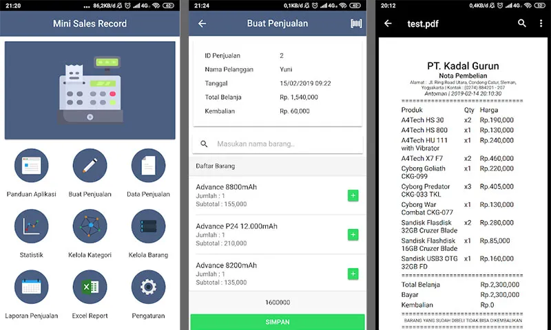 Kasir Catatan Penjualan