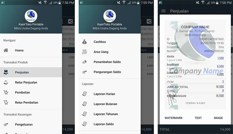 Kasir Toko Portable